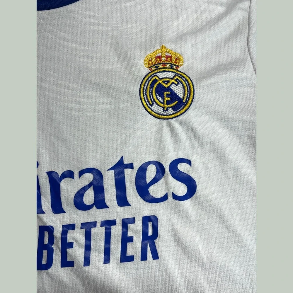 Adidas Real Madrid 2021-22 Home Jersey White Blue Orange Mens Large Soccer Shirt